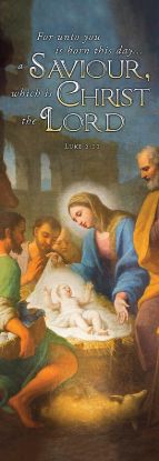 Picture of Banner Christmas Unto is Born 2 x 6 Fabric