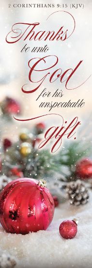 Picture of Banner Thanks Be Unto God Gift Christmas 2 x 6 Fabric