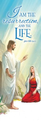 Picture of Easter I am the Resurrection 2' x 6' Banner Fabric
