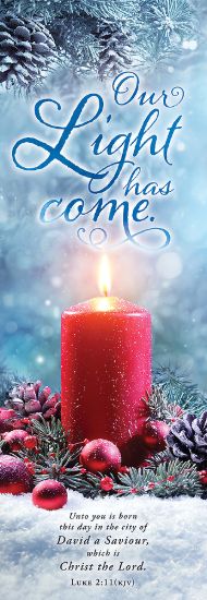 Picture of Banner Our Light Has Come Christmas 2x6 Fabric