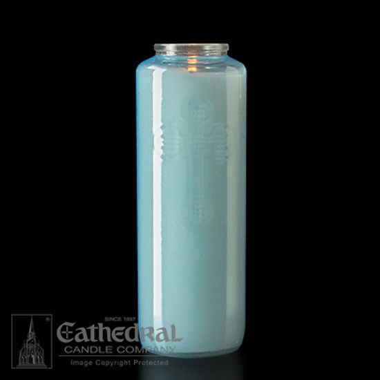 Picture of Cathedral 6-Day Glass Offering Candle - Marial Blue