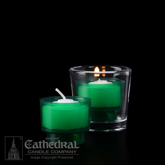 Picture of Cathedral EZ Lites 4 Hour Votive Lights - Green