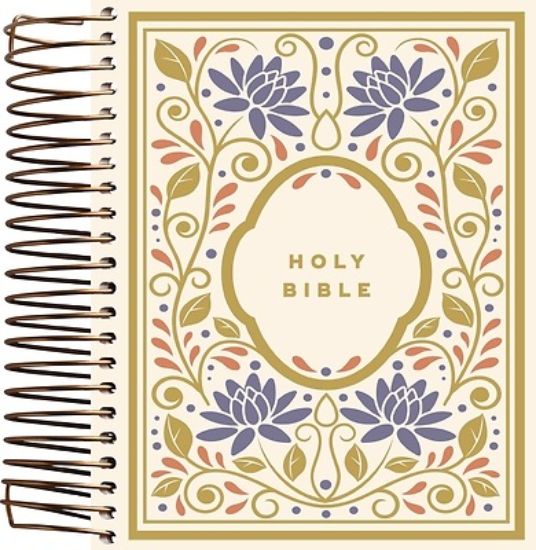 Picture of Niv, Journal the Word Bible, Double-Column, Spiral-Bound Edition, Hardcover Spiral, Multi-Floral, Red Letter, Comfort Print