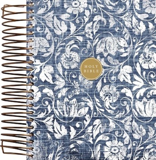 Picture of Niv, Journal the Word Bible, Double-Column, Spiral-Bound Edition, Hardcover Spiral, Blue, Red Letter, Comfort Print