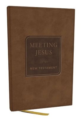 Picture of NKJV Meeting Jesus New Testament, Brown Leathersoft, Red Letter, Comfort Print