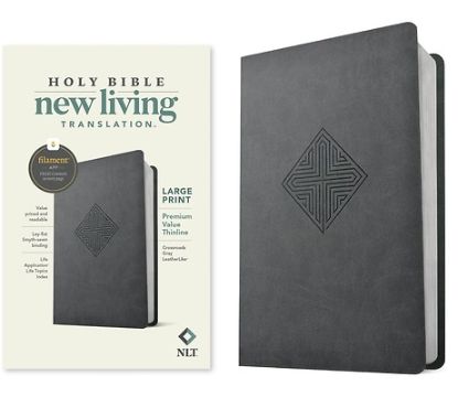 Picture of NLT Large Print Premium Value Thinline Bible, Filament Enabled (Leatherlike, Crossroads Gray)