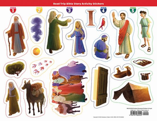 Picture of VBS 2025 Road Trip Bible Story Activity Stickers (Pkg of 6)