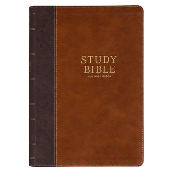 Picture of KJV Study Bible Large Print (Faux Leather, Two-Tone Brown)