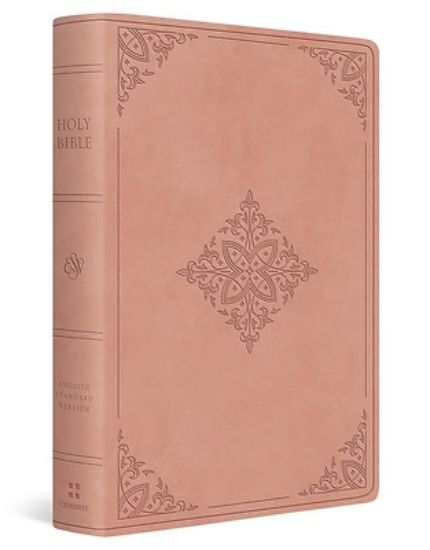 Picture of ESV Giant Print Value Personal Size Bible, Red Letter (Trutone, Blush Rose, Fleur-De-Lis Design)