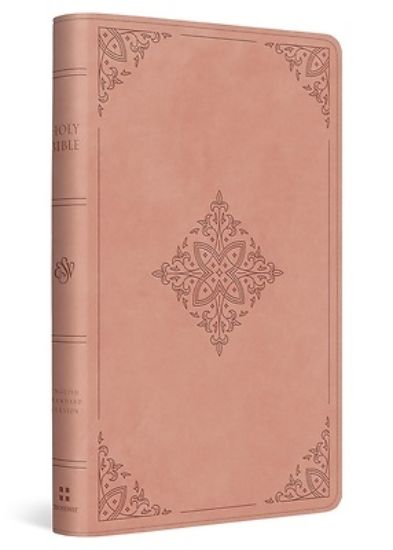 Picture of ESV Large Print Thinline Reference Bible, Red Letter (Trutone, Blush Rose, Fleur-De-Lis Design)