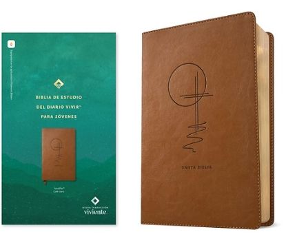 Picture of Biblia de Estudio del Diario Vivir Para Jóvenes Ntv Con Filament (Sentipiel, Café Claro, Letra Roja)