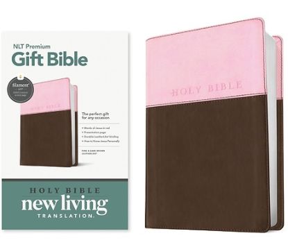 Picture of Premium Gift Bible Nlt, Filament Enabled, Tutone (Leatherlike, Pink/Dark Brown, Red Letter)