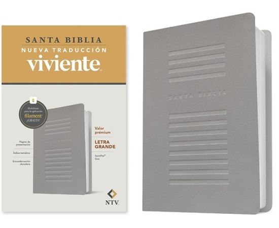 Picture of Biblia Valor Prémium Ntv, Letra Grande Con Filament (Sentipiel, Gris)