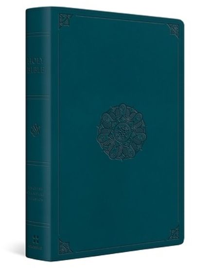 Picture of ESV Giant Print Personal Size Bible, Red Letter (Trutone, Deep Teal, Emblem Design)