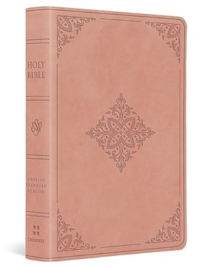 Picture of ESV Value Large Print Compact Bible (Trutone, Blush Rose, Fleur-De-Lis Design)