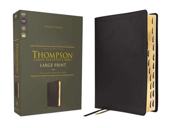 Picture of Esv, Thompson Chain-Reference Bible, Large Print, Leathersoft, Black, Red Letter, Thumb Indexed