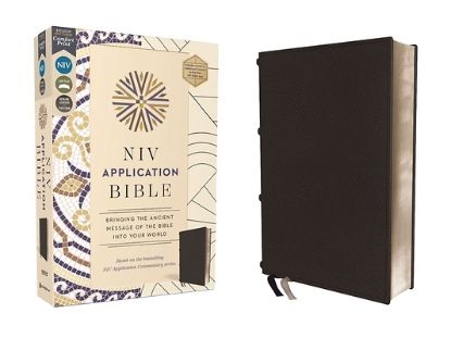 Picture of NIV Application Bible, Genuine Leather, Calfskin, Black, Red Letter, Comfort Print