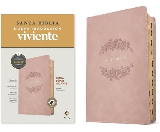 Picture of Biblia Letra Súper Gigante Ntv, Con Filament (Sentipiel, Rosado Pálido, Índice, Letra Roja)