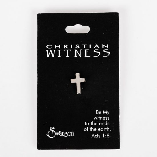 Picture of Lapel Pin Cross Silver 1/2 Inch