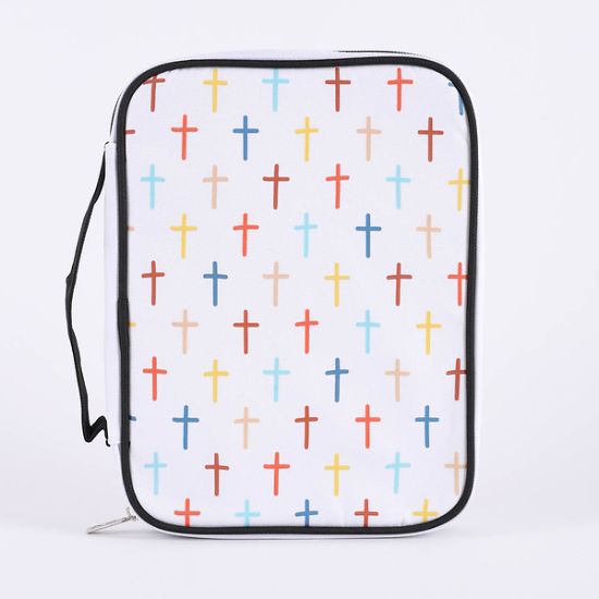 Picture of Bible Cover Canvas Colorful Crosses Medium