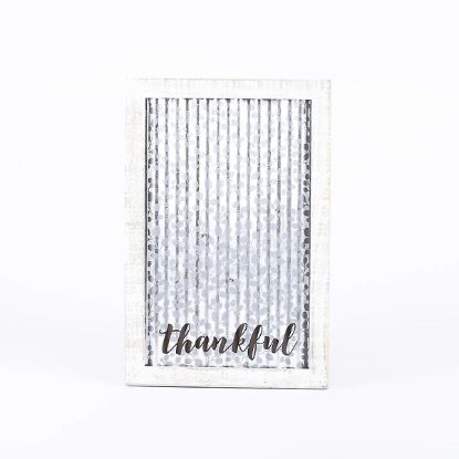 Picture of Wall Decor Corrugated Tin Thankful 18X11.75X.5
