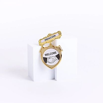 Picture of Badge Shield Deacon Shaking Hands Pin