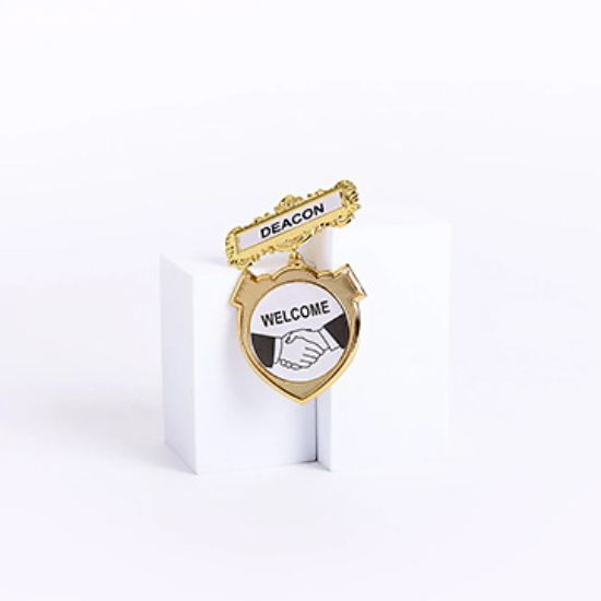Picture of Badge Shield Deacon Shaking Hands Pin