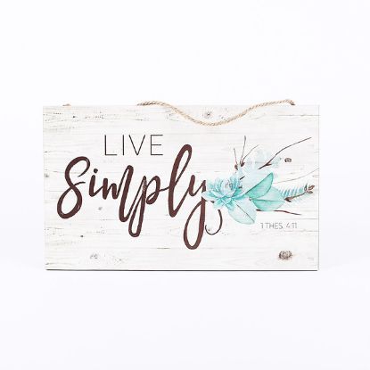 Picture of Wall Decor Wood W/ Rope Live Simply
