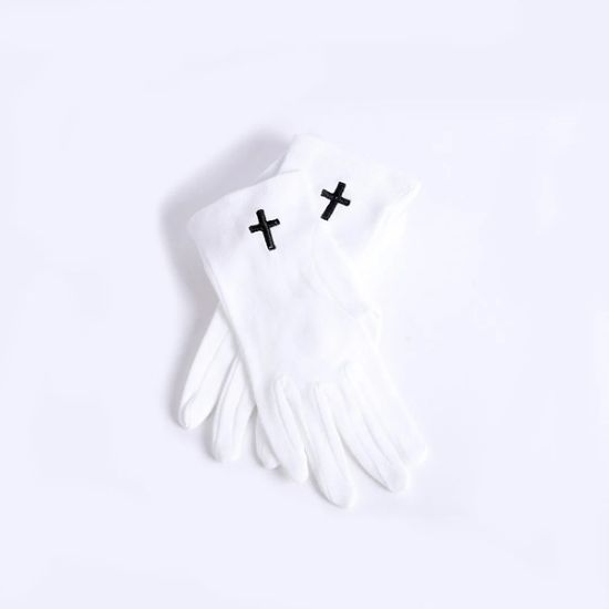 Picture of Glove White W/ Black Cross Medium