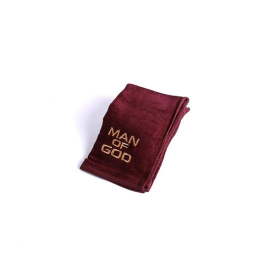 Picture of Pastor Towel Man of God Burgundy Cotton