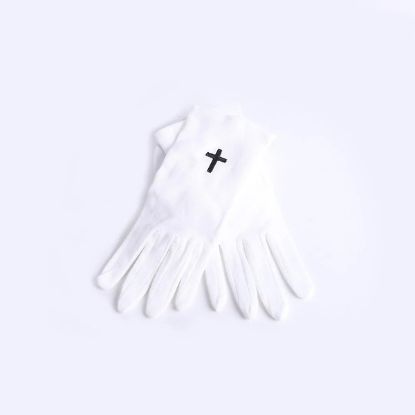 Picture of Glove White W/ Black Cross Large