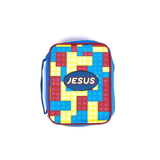 Picture of Bible Cover Canvas Blocks W/Jesus Large
