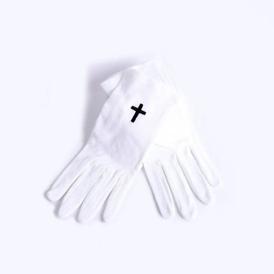 Picture of Glove White W/ Black Cross Extra Large