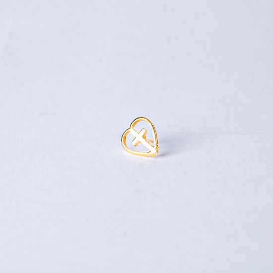 Picture of Lapel Pin Heart/Cross Gold PK6