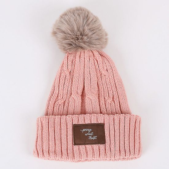 Picture of Beanie Pink Pray Wait Trust