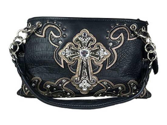 Picture of Fashion Conceal Carry Purse Cross Black/Pewter