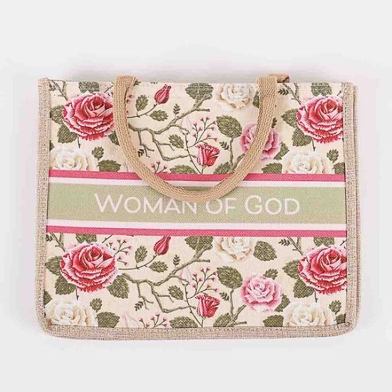 Picture of Tote Canvas Woman of God Floral