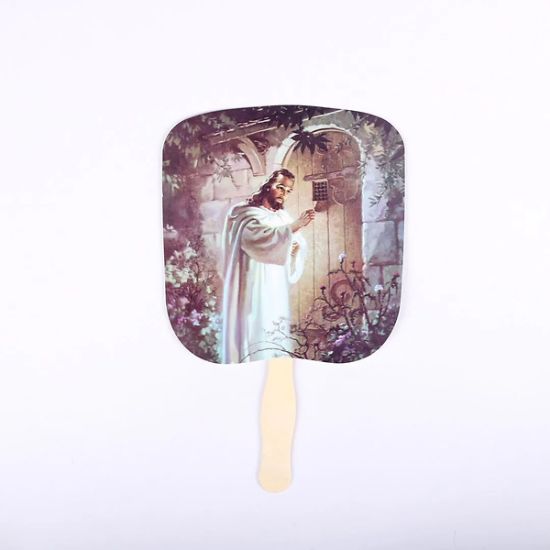 Picture of Hand Fan Christ Knocking PK50