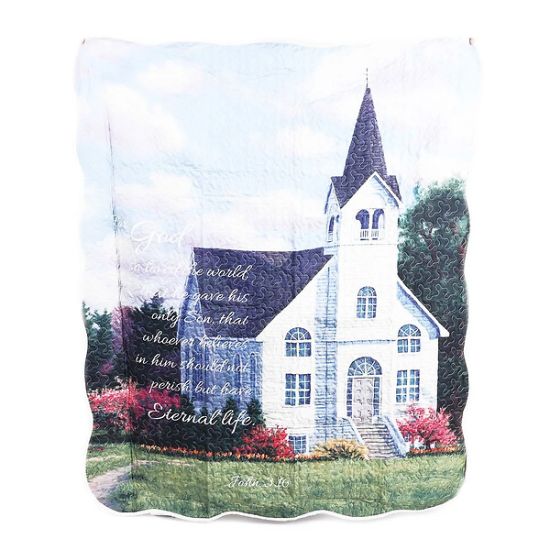 Picture of Quilted Throw-John 3:16 50" X 60"
