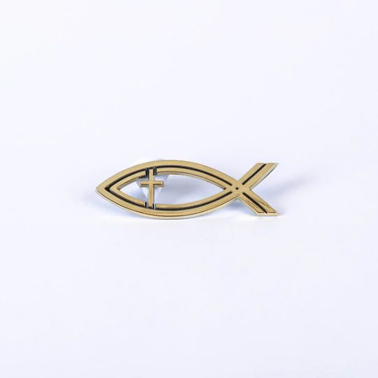 Picture of Auto Emblem Fish Cross Gold PK6