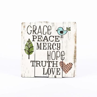 Picture of Wall Decor Wood Slat Grace Peace Mercy