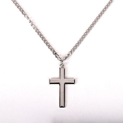Picture of Necklace Cross Sterling Silver Rhodium 24"
