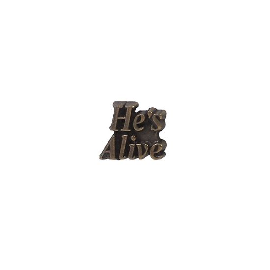 Picture of Lapel Pin He's Alive Antique Gold PK6