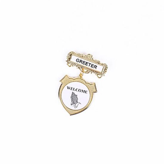 Picture of Badge Shield Greeter Ethnic Praying Hands Pin