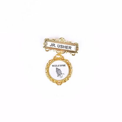 Picture of Badge Fancy Round JR Usher Ethnic Praying Hand Magnet