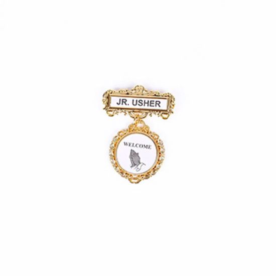 Picture of Badge Fancy Round JR Usher Ethnic Praying Hands Pin