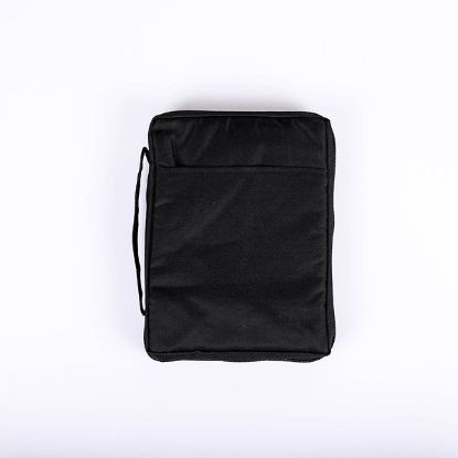 Picture of Bible Cover Canvas Black Plain Large