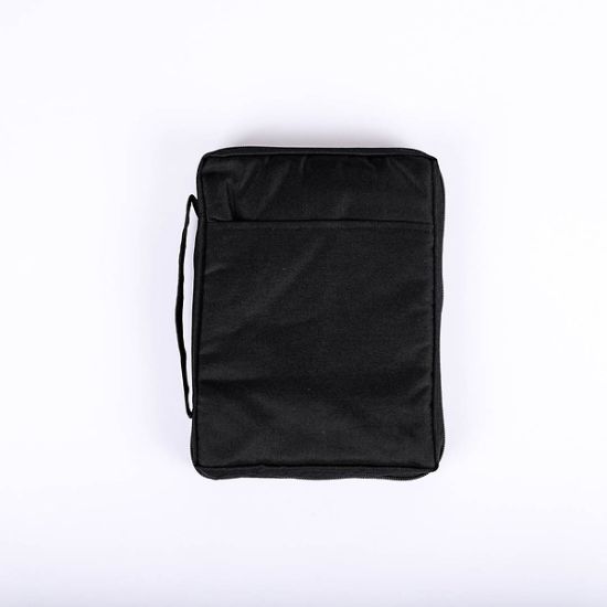 Picture of Bible Cover Canvas Black Plain Large