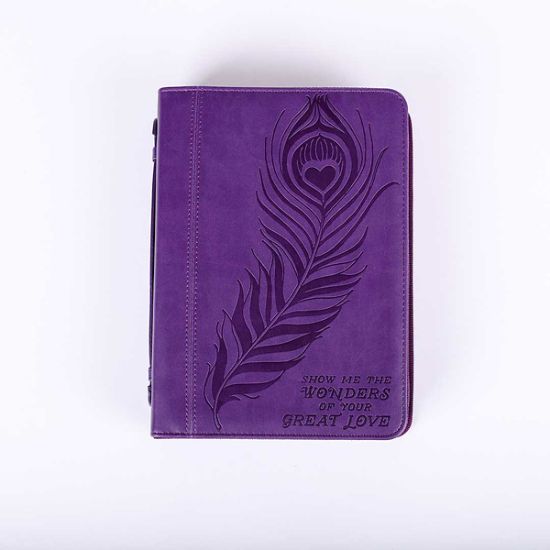 Picture of Bible Cover Imitation Leather Great Love Purple Large