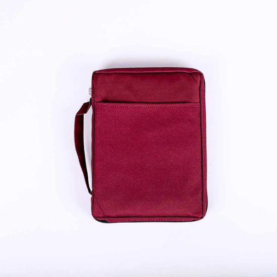 Picture of Bible Cover Canvas Burgundy Plain Large